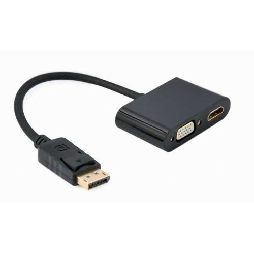 Adaptér kábel Gembird DisplayPort na HDMI a VGA, čierny