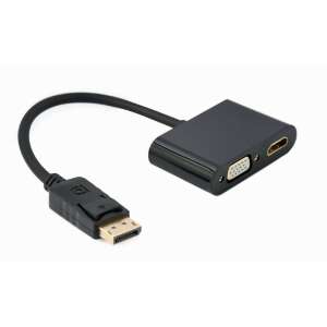Gembird DisplayPort - HDMI és VGA adapter kábel, fekete - DisplayPort átalakító