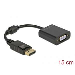 DeLock DisplayPort 1.2 auf VGA Adapter, schwarz, 15cm - VGA-Konverter