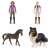 Schleich Horse Club Riding Stable horse, riders, and dog figurines