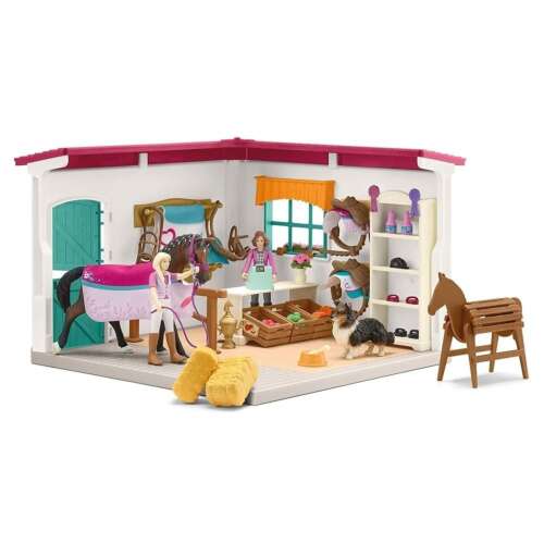 Schleich Horse Club Riding Stable with horse, riders, and accessories