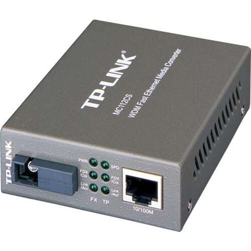 TP-Link MC112CS WDM Fast Ethernet Media Converter, Singlemode-Glasfaser zu RJ-45 Netzwerkadapter