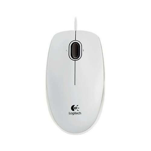 Mouse optic Logitech B100 cu fir, Alb