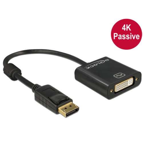 Adaptor DeLock DisplayPort la DVI, 4K pasiv, negru