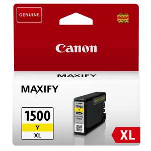 Canon PGI-1500XL Yellow Ink Cartridge, Genuine, MAXIFY, XL - Office Supply