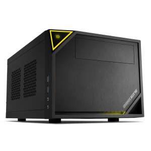 Sharkoon Shark Zone C10 black mini-ITX computer case, angled view - Sharkoon Computer Case