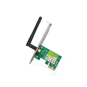 Adaptor wireless TP-Link TL-WN781ND 150Mbps N PCI-Express, placa verde cu antenă neagră - TP-Link Plăci de rețea