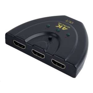 Przełącznik HDMI Gembird DSW-HDMI-35 3-portowy, 4K Ultra HD, czarny - Koncentrator HDMI