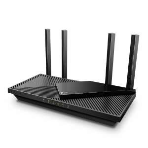 TP-Link Archer AX55 AX3000 Dual-Band Gigabit Wi-Fi 6 Router, czarny, widok pod kątem - Router Wi-Fi, adapter