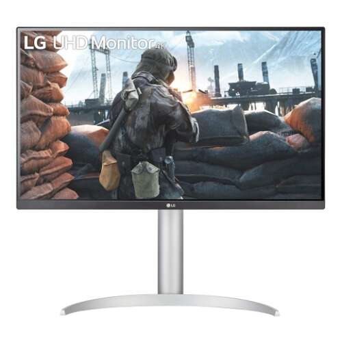 LG 27UP650P-W 27 inch 4K UHD IPS monitor with HDR, FreeSync, and adjustable stand