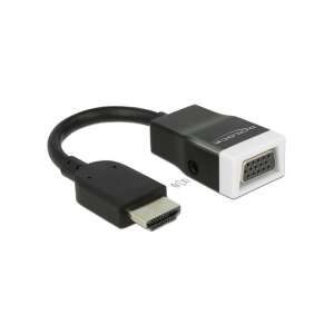DeLock HDMI to VGA adapter with audio, black, 65587 - HDMI Adapter