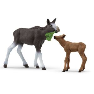 Figurina Schleich Elan cu vițel, jucărie animal realistă - Figurine