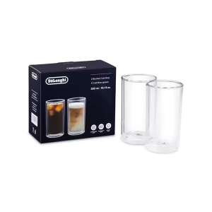 DeLonghi Cold Brew Glasses, 2 pack, 300 ml, double-walled, clear glass, for cold brew coffee - Coffee & Tea Set