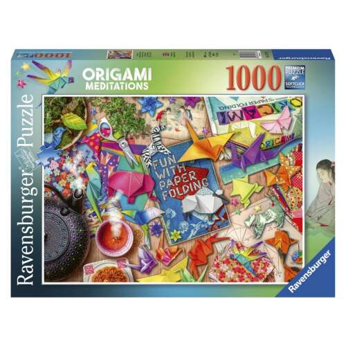 Ravensburger 1000-teiliges Puzzle, Origami-Meditationen, mit bunten Origami-Papierkranichen und anderen gefalteten Papierdesigns