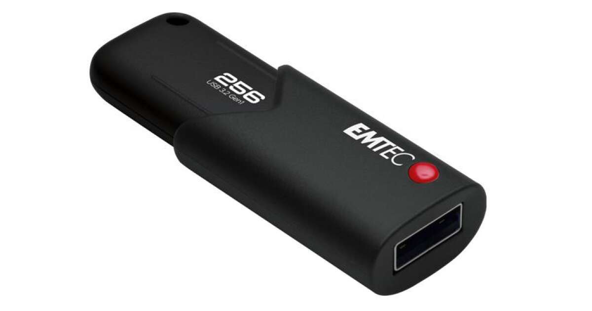 Pendrive, 256GB, USB 3.2, titkosított, EMTEC B120 Click Secure | Pepita.hu