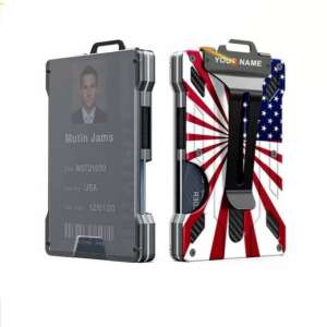 SHIMENGFU Alumínium Bankkártya Tartó - USA Zászló - RFID Blokkolás
