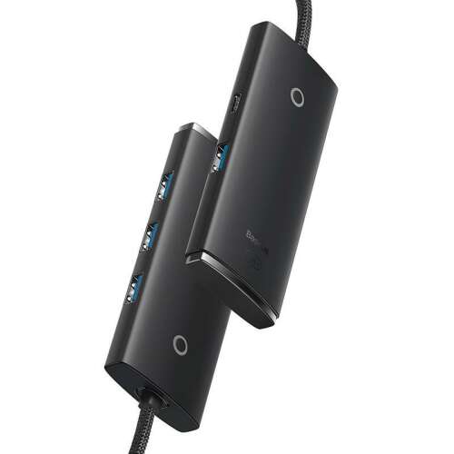 Baseus Lite Series 4-port USB 3.0 Hub, black, 1m cable, 4x USB 3.0 ports, 5 Gbps data transfer speed