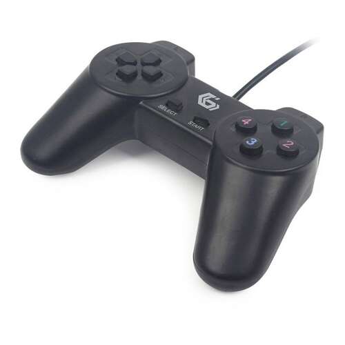 Gembird JPD-UB-01 USB Gamepad, czarny przewodowy gamepad do gier na PC