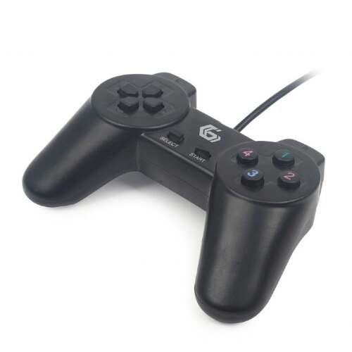 Gembird JPD-UB-01 USB Gamepad, fekete, vezetékes gamepad PC-hez - Gembird