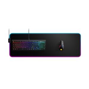 Herná podložka pod myš Steelseries QcK Prism Cloth XL RGB s klávesnicou a myšou - Steelseries
