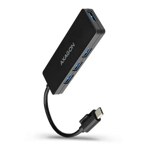 Axagon HUE-G1C Slim Hub, czarny hub USB-C do 4x USB 3.0