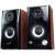 Genius SP-HF500A II 2.0 speaker system, black and wood finish