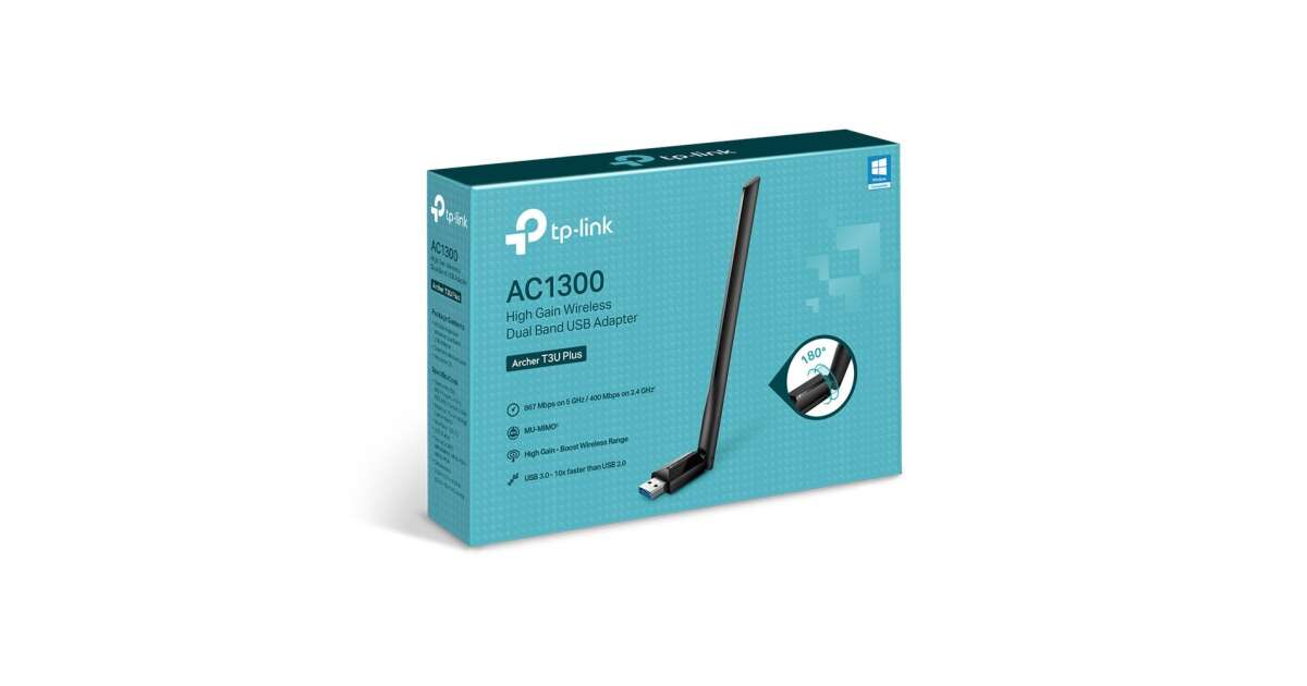 TP-Link Archer T3U Plus AC1300 High Gain Wireless Dual Band USB Adapter ...