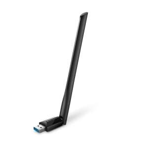 TP-Link Archer T3U Plus AC1300 nagy nyereségű vezeték nélküli kettős sávos USB adapter, fekete, ferde nézet - TP-Link