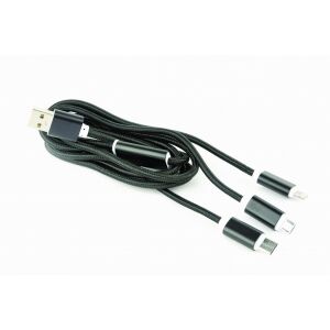 GEMBIRD CC-USB2-AM31-1M Gembird kabel USB 3w1 do ładowania micro USB/USB-C/8-pin, czarny, 1m 138476935 - Kabel danych