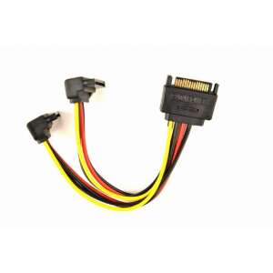 SATA кабел за захранване Gembird CC-SATAM2F-02, 15 пина към 2x SATA HDD с ъглови конектори, 0,15 м - Gembird