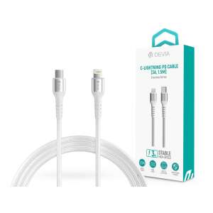 Devia ST379307 1,5 m Type-C auf Lightning weißes Daten- und Ladekabel - Lightning-Kabel