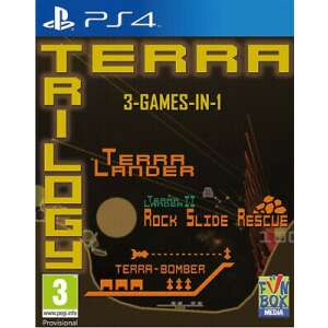 Terra Trilogy PS4 video game, 3 games in 1: Terra Lander, Terra II Rock Slide Rescue, Terra-Bomber - Gaming