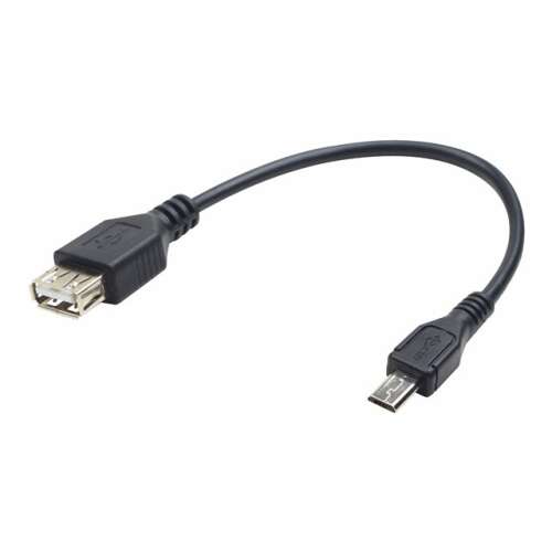 Gembird USB OTG AF to Micro BM Cable 0,15m Black, USB A na Micro USB kábel, 15cm