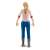 Schleich female veterinarian figure, blonde hair, wearing white shirt, blue jeans, and grey boots