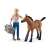 Schleich veterinarian figure with a first aid kit and a foal with a bandage on its leg