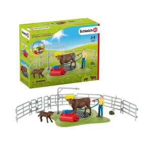 Кутия с игрален комплект Schleich Farm World Станция за миене на крави - Фигура