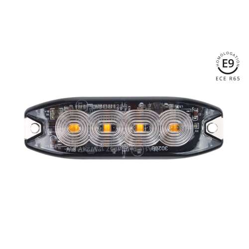 Lapos villogó fény 4x3w led r65 r10 12/24v ip67 autós figyelmeztető lámpa