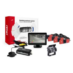 Amida Parkolásérzékelő készlet 4,3 hüvelykes TFT monitorral, 4 érzékelővel és tolatókamera - AMiO