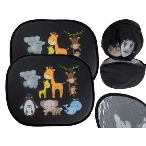 Statikus függöny napernyő autóablak fedő majom, 2 darabos készlet, állatos mintával, fekete, 44cm x 36cm - Babies & Toddler