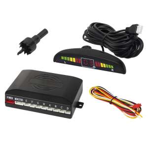 Fekete 8 érzékelős tolatásérzékelő rendszer LED kijelzővel és csengővel, Blow CPW8 - Tolatóradar