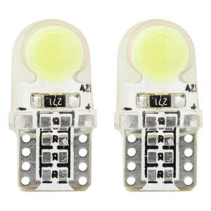 2 beci LED T10E COB, 12V, Albe, Dimensiune standard - AMiO Becuri auto