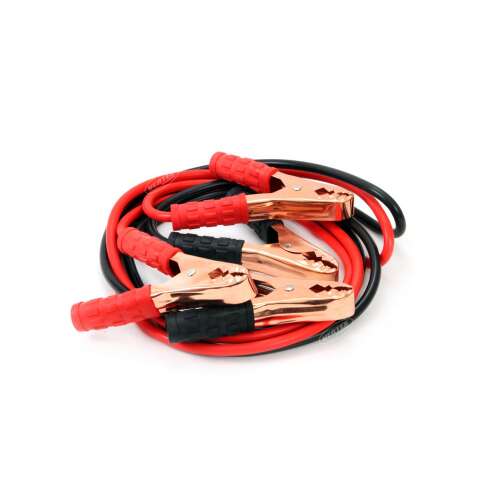 200A indítókábelek, 2,5m hosszú, piros és fekete kábelek réz bilincsekkel