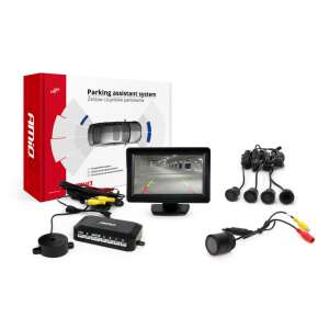 Parkoló asszisztens rendszer 4 érzékelővel, tolatókamera és 4,3 hüvelykes monitorral, AMIO márka - AMiO