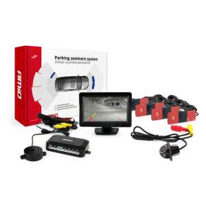 Parkoló asszisztens rendszer 4,3 hüvelykes monitorral, 4 érzékelővel és tolatókamera - Tolatóradar
