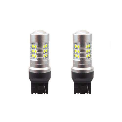 Двойка 24SMD 3030 T20 7440 W21W бели LED крушки за кола, 12V/24V