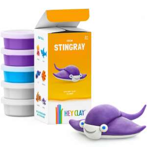Hey Clay air-dry clay set, Ocean Stingray, includes 5 cans of clay in different colors, create your own stingray figure, for kids ages 3+ - Hey Clay