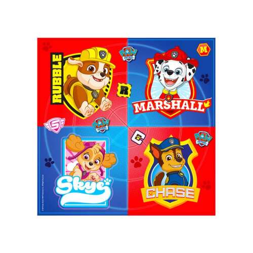 Servetele Paw Patrol, 16 bucăți, cu Chase, Marshall, Skye și Rubble