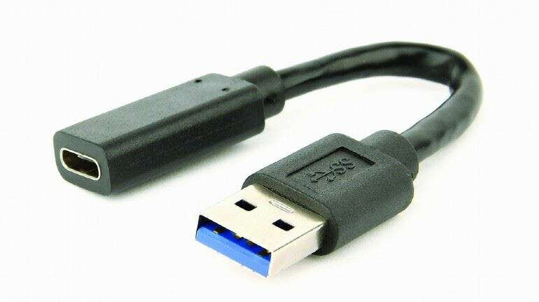 Cablu adaptor USB 3.1 tata la USB Tip C mama, lungime 10cm, negru (A-USB3-AMCF-01) (A-USB3-AMCF-01)