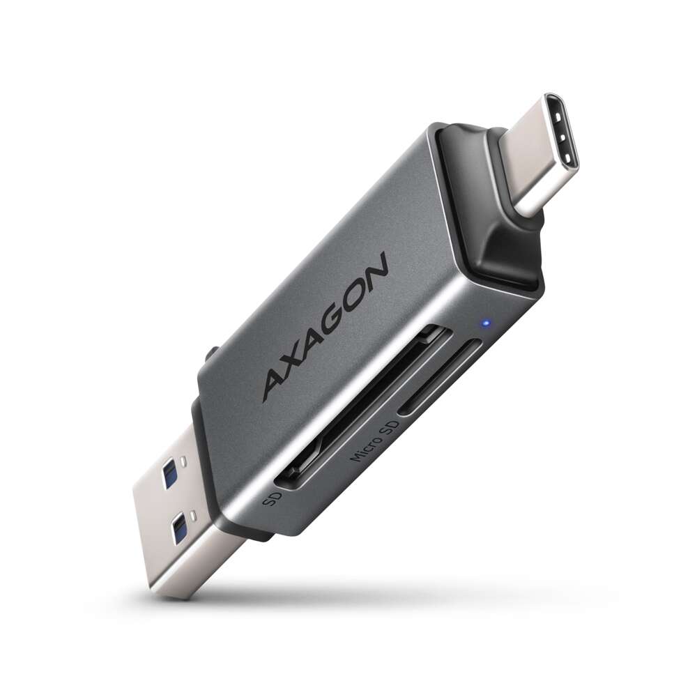 Cititor de carduri Axagon USB 3.2 Gen 1 Tip C+Tip-A SD/microSD