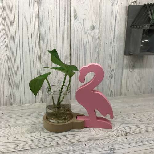 Hidroponikus Dekorációs Kaspó - Rózsaszín Flamingó